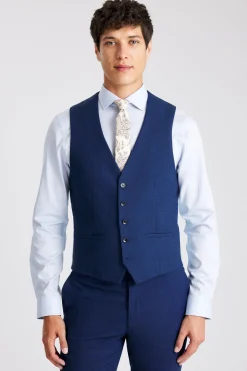 Slim Fit Blue Slub Suit