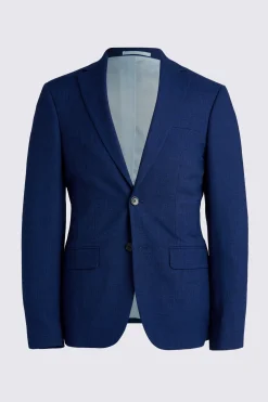 Slim Fit Blue Slub Suit