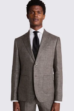 Slim Fit Brown Linen Suit