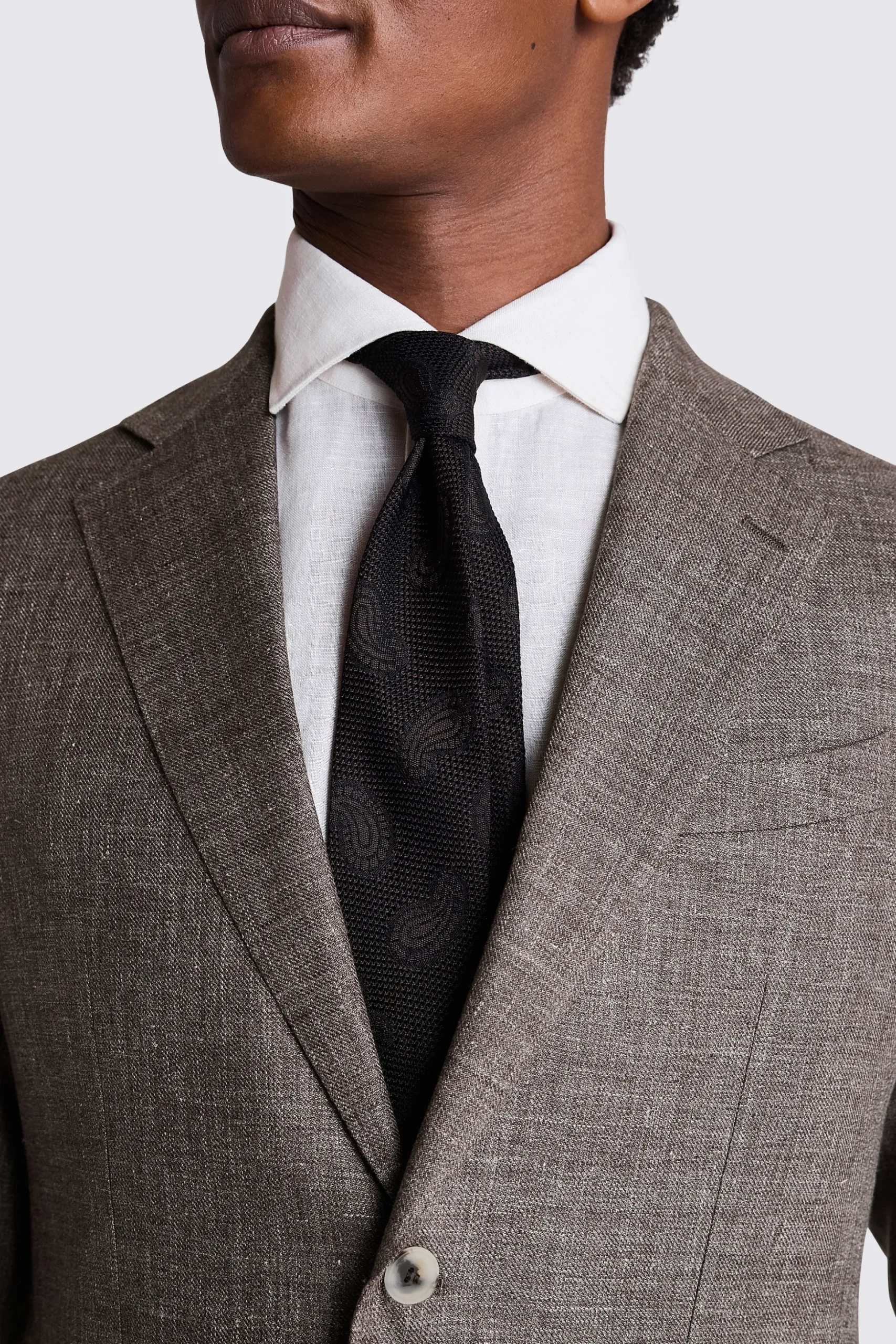 Slim Fit Brown Linen Suit