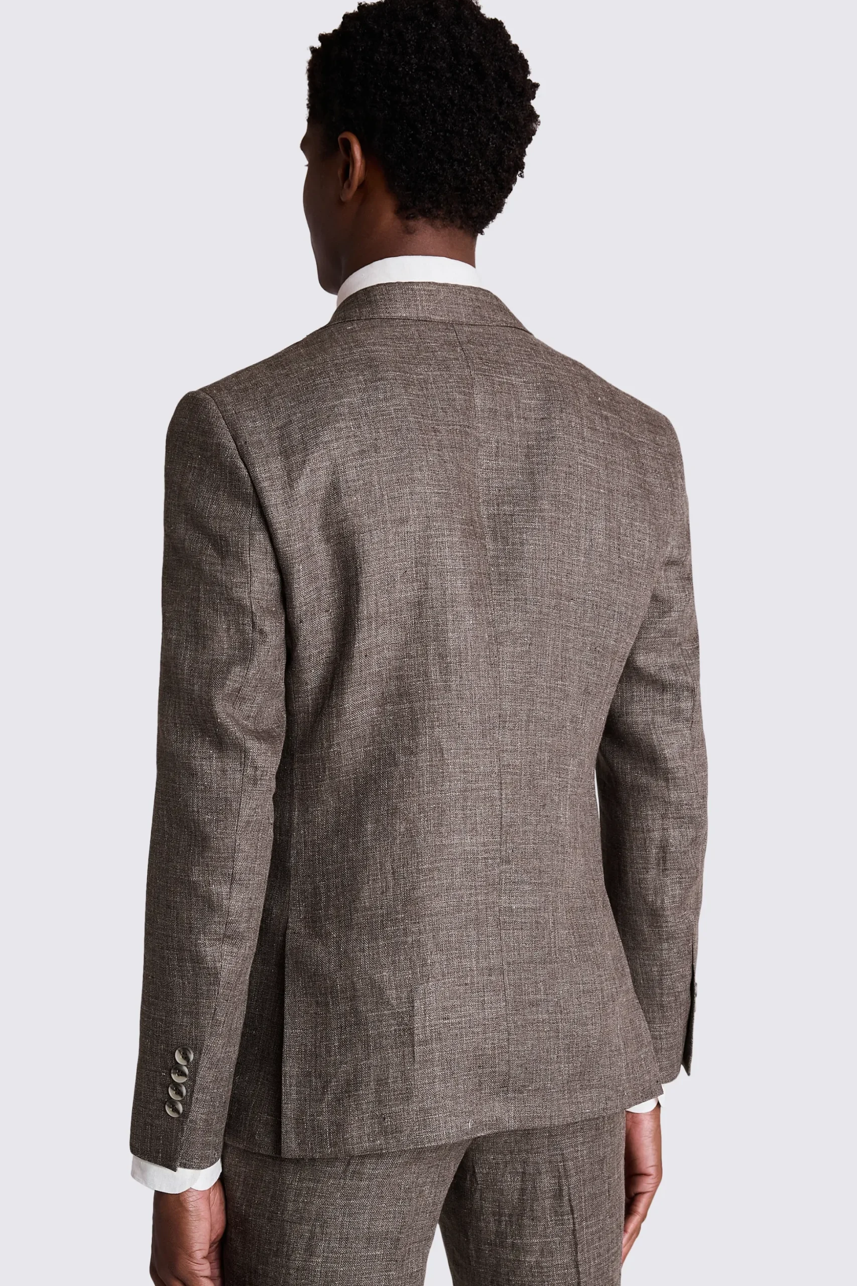 Slim Fit Brown Linen Suit
