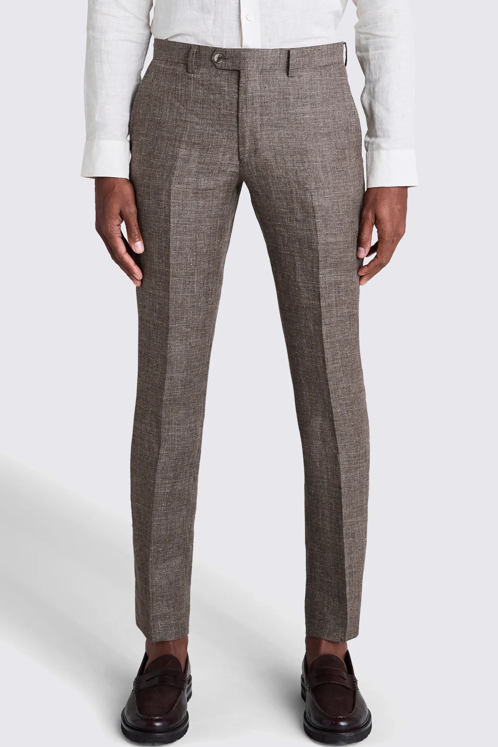 Slim Fit Brown Linen Suit