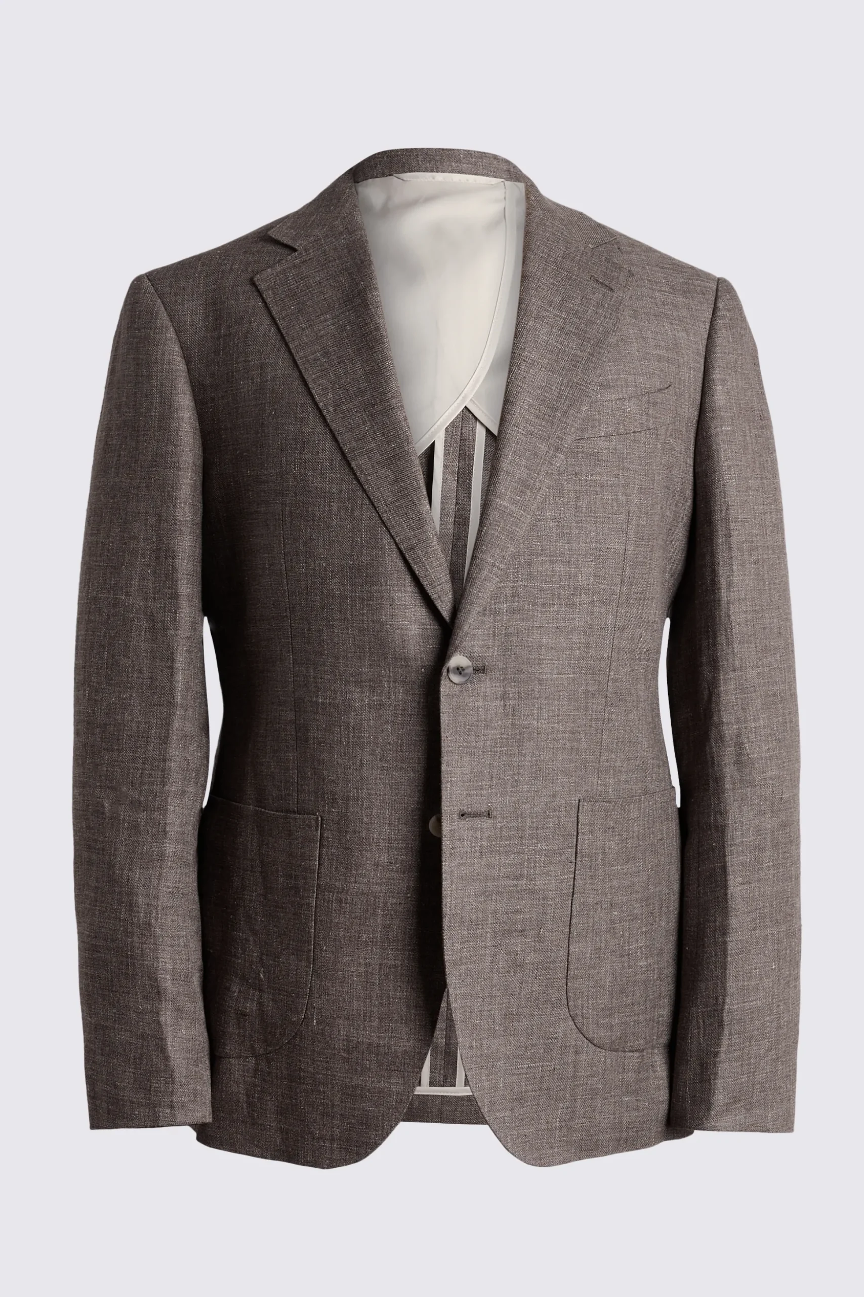 Slim Fit Brown Linen Suit