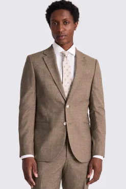 Slim Fit Brown Slub Suit