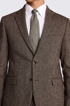 Slim Fit Brown Tweed Suit