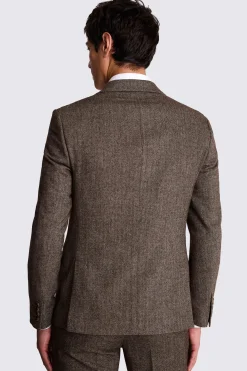 Slim Fit Brown Tweed Suit