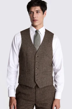 Slim Fit Brown Tweed Suit