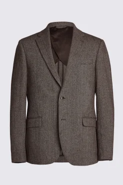 Slim Fit Brown Tweed Suit