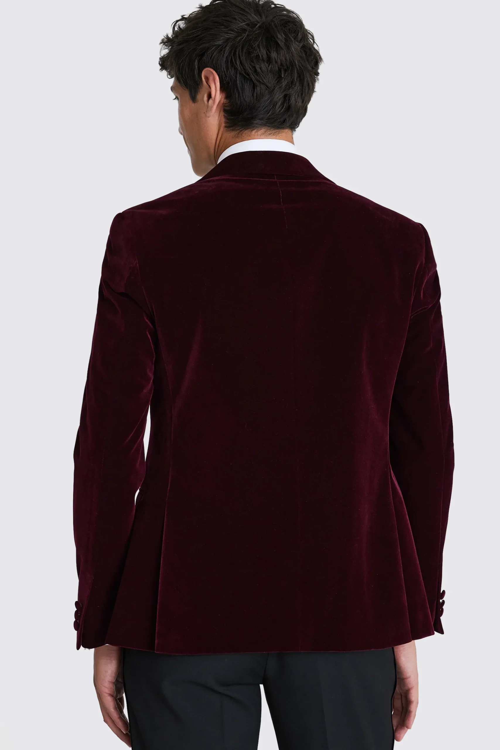 Slim Fit Burgundy Velvet Jacket