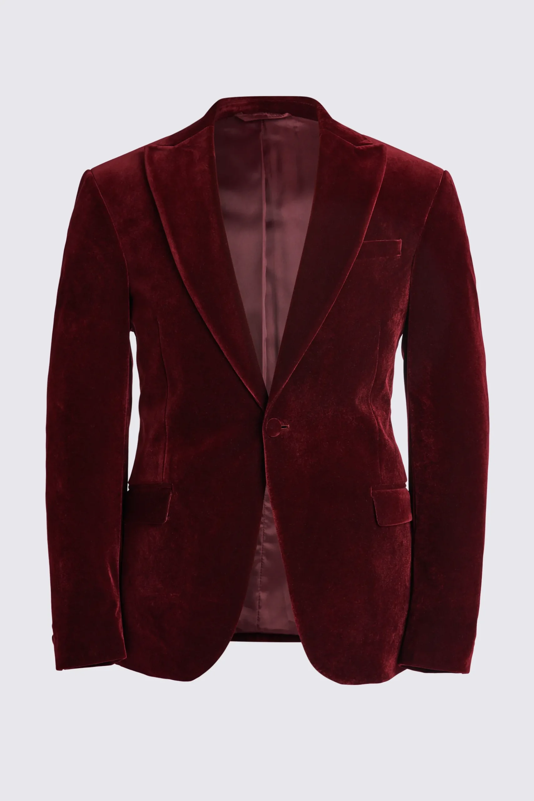 Slim Fit Burgundy Velvet Jacket