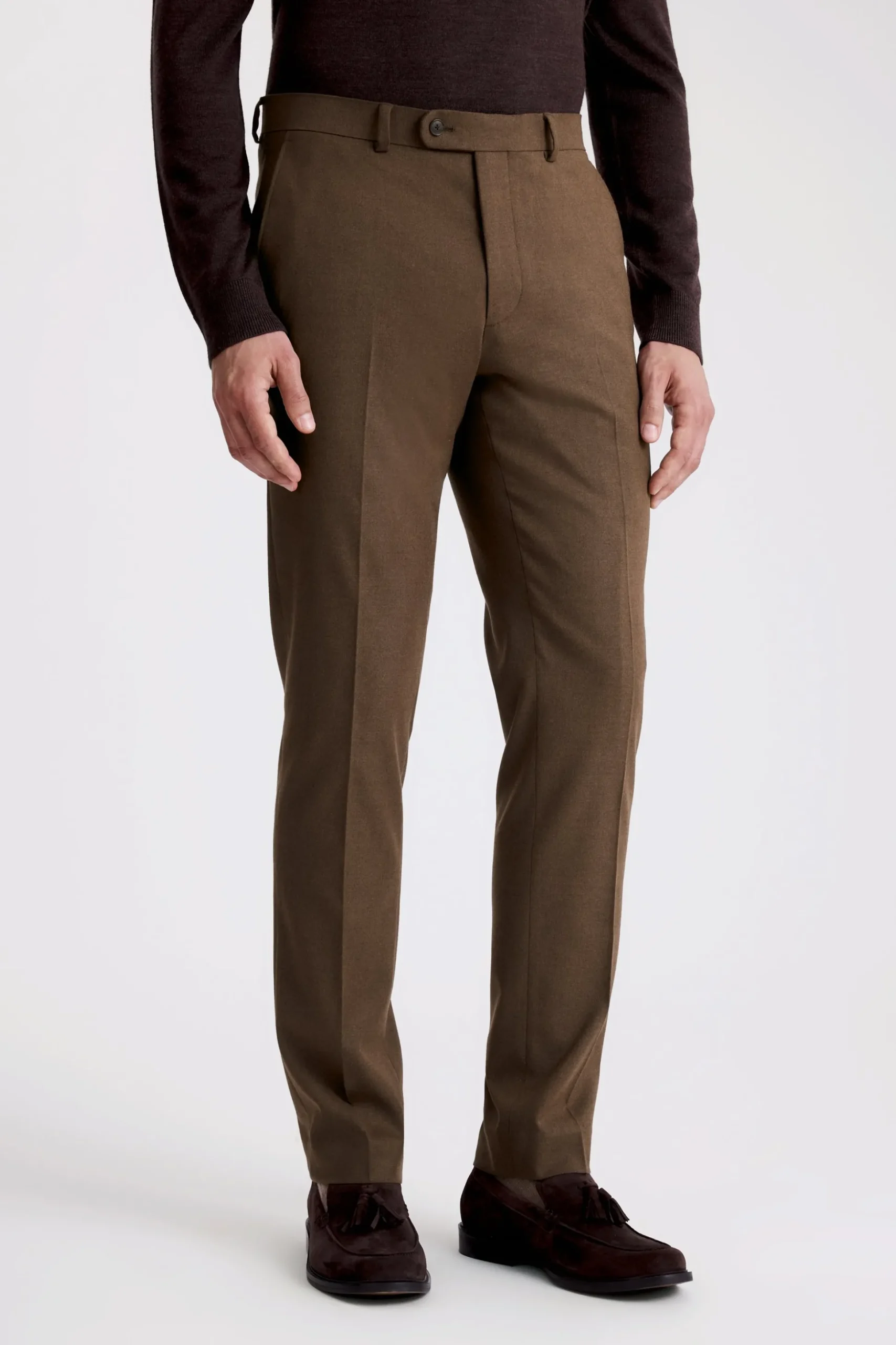 Slim Fit Chestnut Flannel Suit