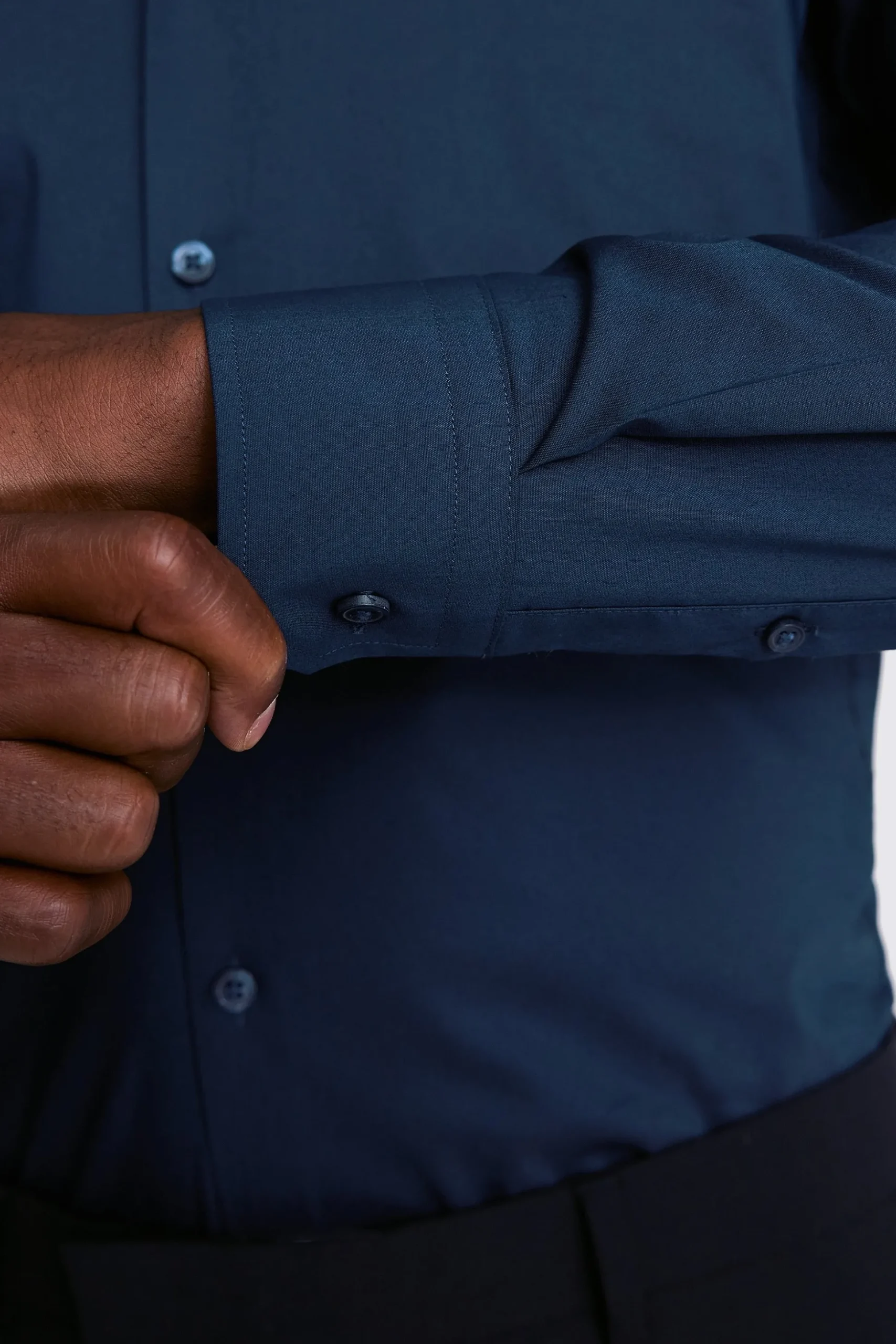 Slim Fit Dark Blue Stretch Shirt