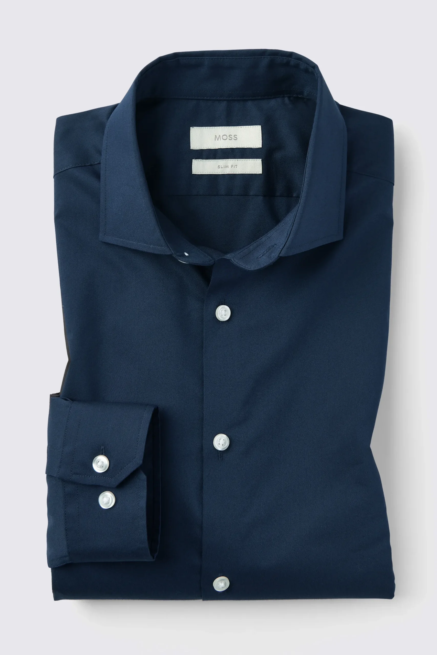 Slim Fit Dark Blue Stretch Shirt