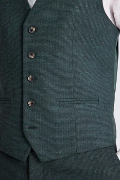 Slim Fit Dark Green Puppy Tooth Waistcoat