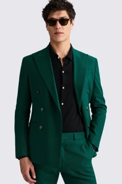 Slim Fit Emerald Matte Linen Suit