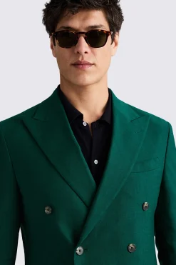 Slim Fit Emerald Matte Linen Suit