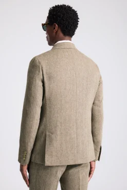 Slim Fit Gold Herringbone Suit