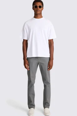 Slim Fit Grey Stretch Chinos