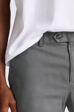 Slim Fit Grey Stretch Chinos