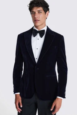 Slim Fit Ink Velvet Jacket