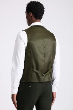 Slim Fit Khaki Donegal Waistcoat