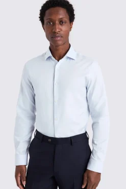 Slim Fit Light Blue Twill Stretch Shirt