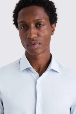 Slim Fit Light Blue Twill Stretch Shirt