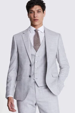 Slim Fit Light Grey Marl Suit