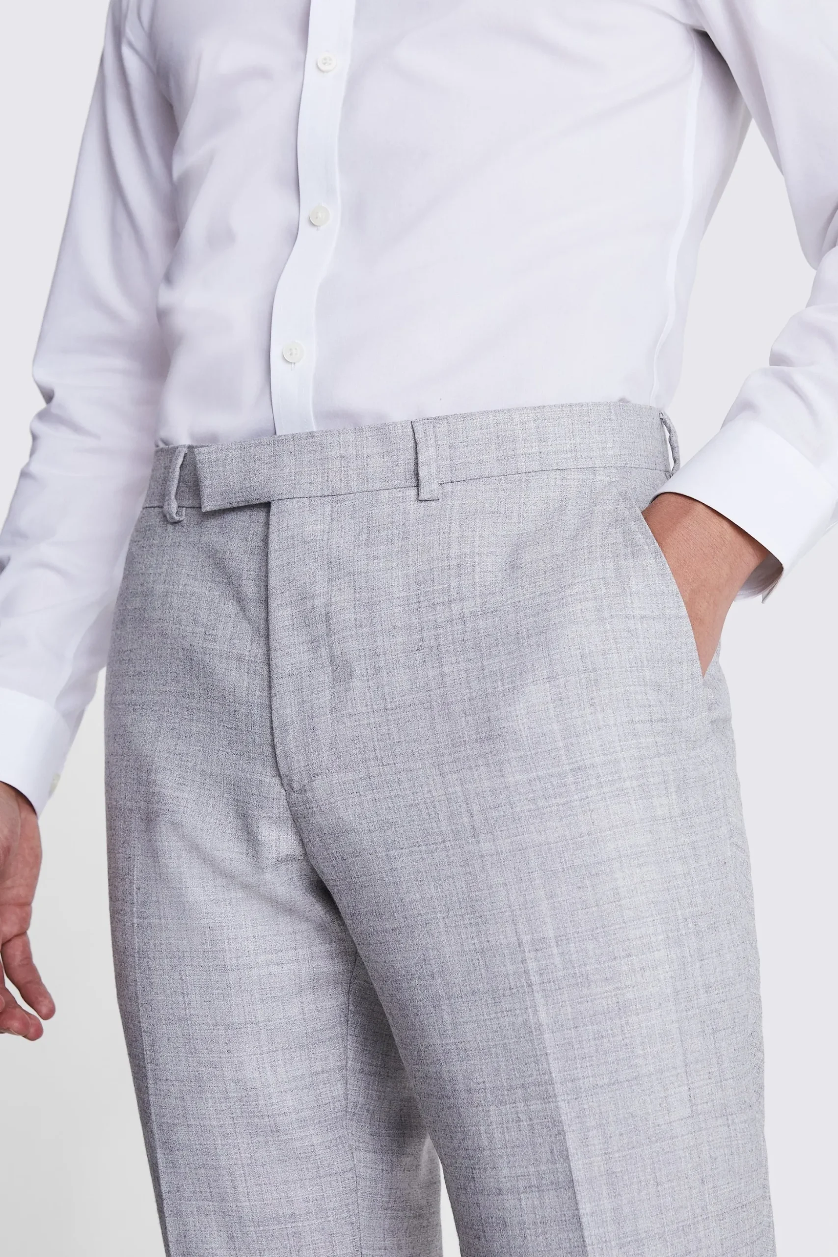 Slim Fit Light Grey Trousers