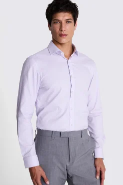 Slim Fit Lilac Dobby Stretch Shirt