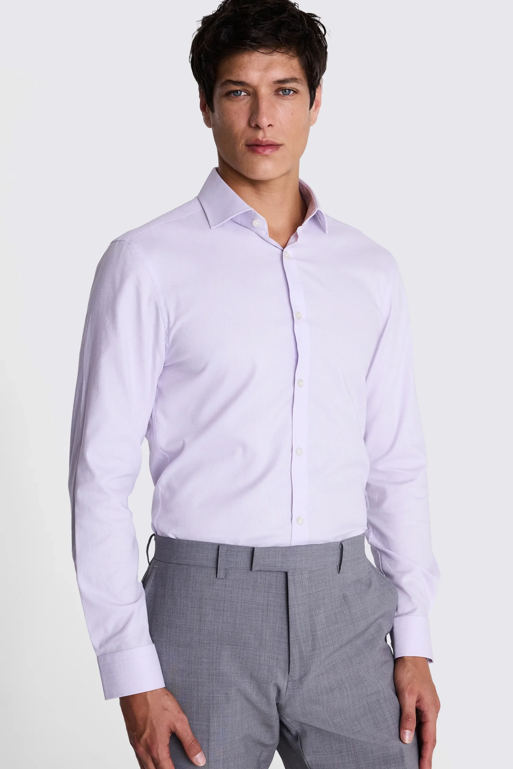 Slim Fit Lilac Dobby Stretch Shirt