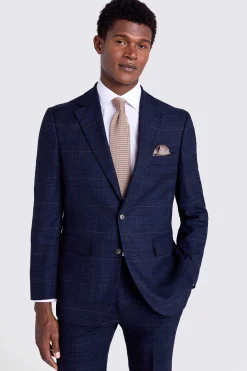 Slim Fit Navy Black Check Suit