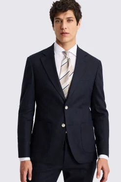 Slim Fit Navy Matte Linen Suit