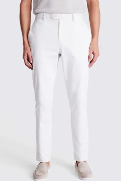 Slim Fit Off White Stretch Chinos
