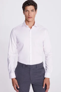 Slim Fit Pink Dobby Stretch Shirt