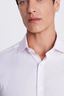 Slim Fit Pink Dobby Stretch Shirt