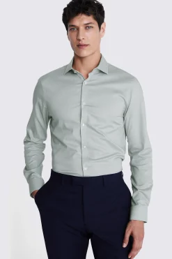 Slim Fit Sage Dobby Stretch Shirt