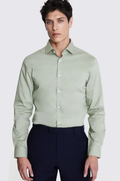 Slim Fit Sage Green Stretch Shirt