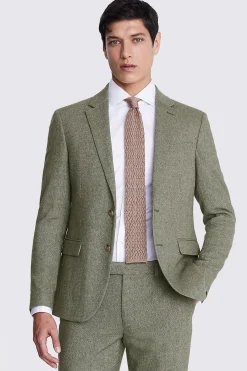 Slim Fit Sage Herringbone Tweed Suit