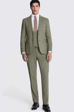 Slim Fit Sage Herringbone Tweed Suit