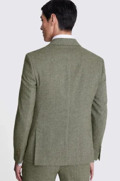 Slim Fit Sage Herringbone Tweed Suit