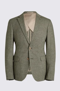 Slim Fit Sage Herringbone Tweed Suit
