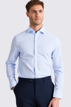Slim Fit Sky Prince of Wales Check Non-Iron Shirt