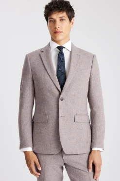 Slim Fit Stone Donegal Tweed Suit
