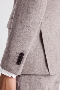 Slim Fit Stone Donegal Tweed Suit