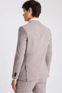 Slim Fit Stone Donegal Tweed Suit