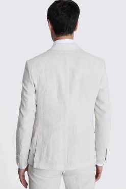 Slim Fit Stone Puppytooth Linen Suit