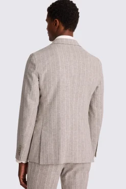 Slim Fit Taupe Stripe Suit
