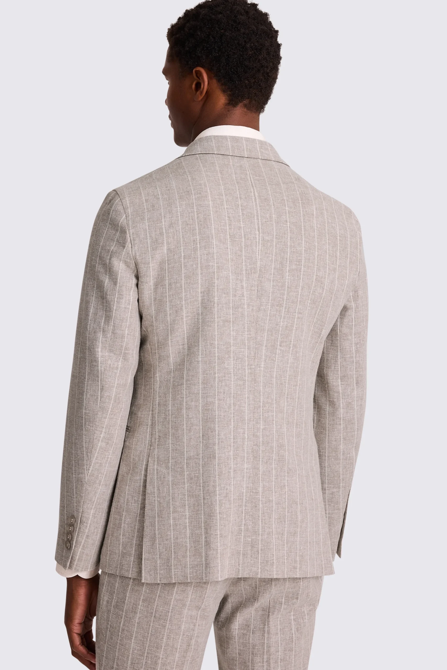 Slim Fit Taupe Stripe Suit