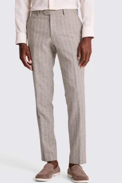 Slim Fit Taupe Stripe Suit